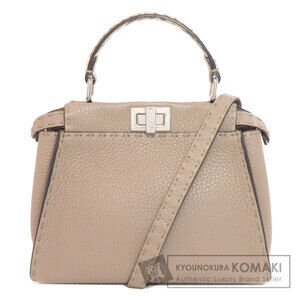Fendi Peekaboo Selleria Handbag Calfskin Python Leather